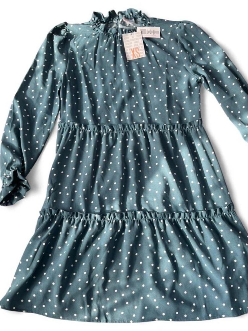 Lularoe Annabelle Ruffle Polka Dot Long Sleeve size XS NWT Never Worn